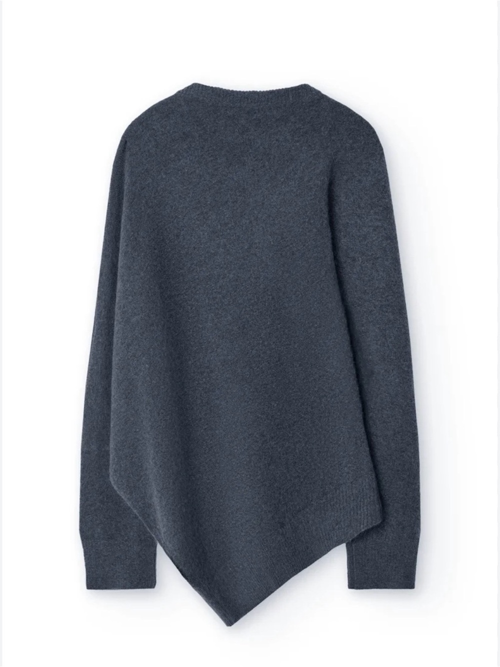 Adolfo Dominguez Asymmetric Hem Crewneck Sweater - Charcoal Gray
